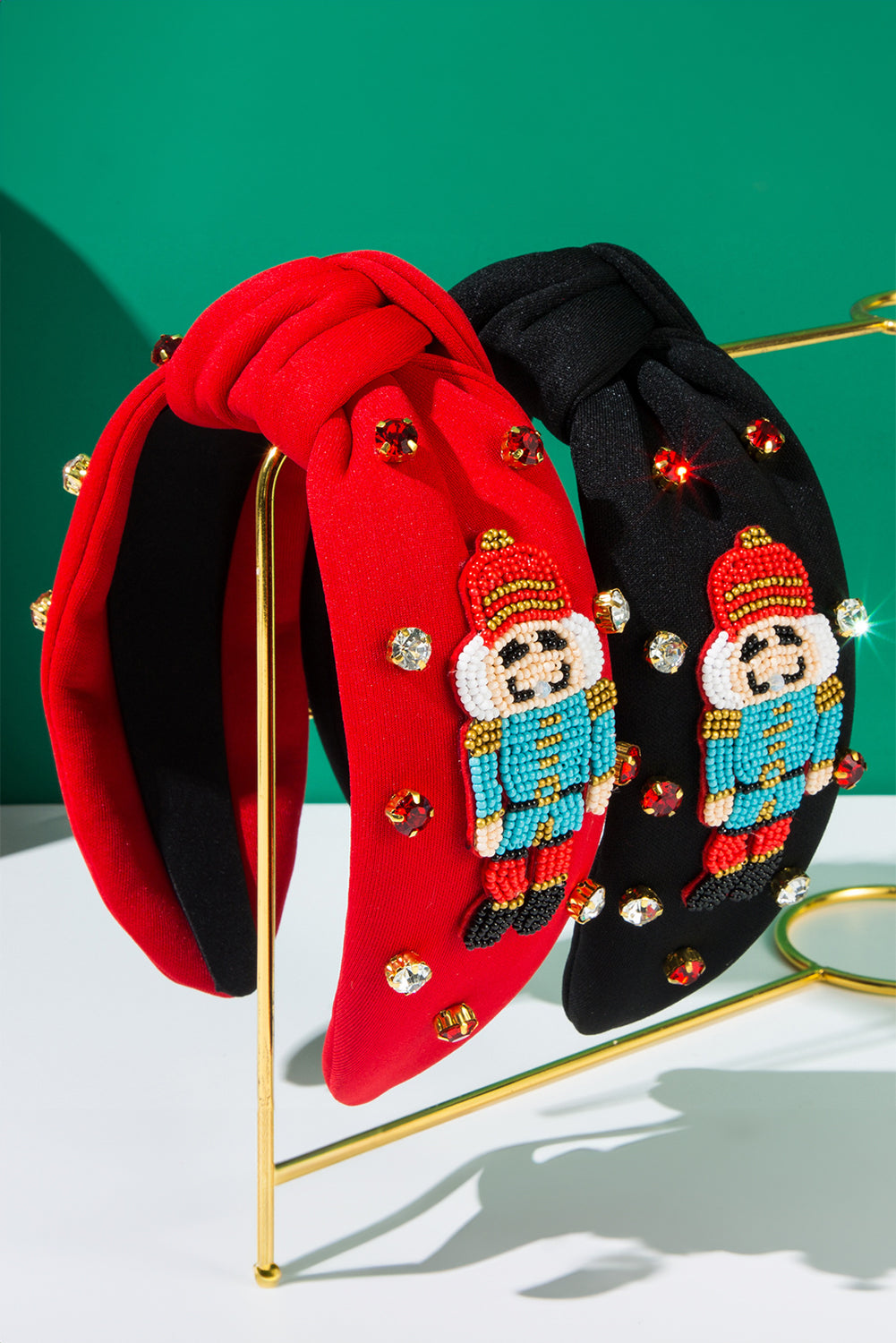 Serre-tête noué en perles de Noël avec strass et motif Casse-Noisette