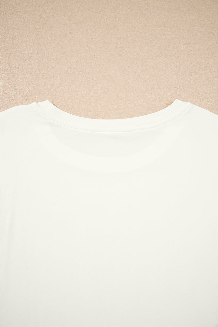 White Tulle Ruffle Sleeve Blouse