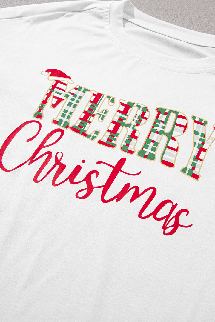 Merry Christmas Plaid Print Two Piece Lounge Set
