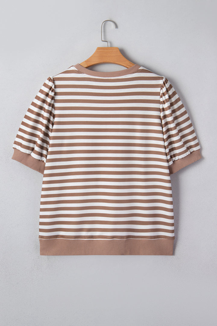 Short Bubble Sleeve T Shirt