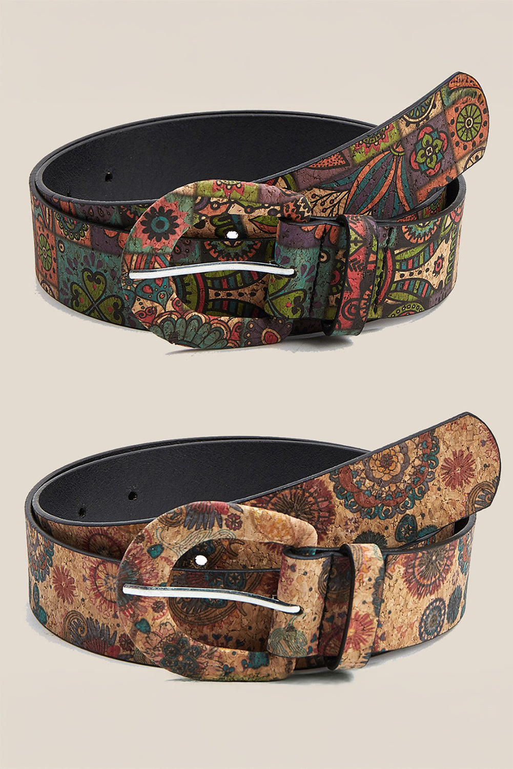 Western Vintage Blumendruck PU Kunstleder Taillengürtel 