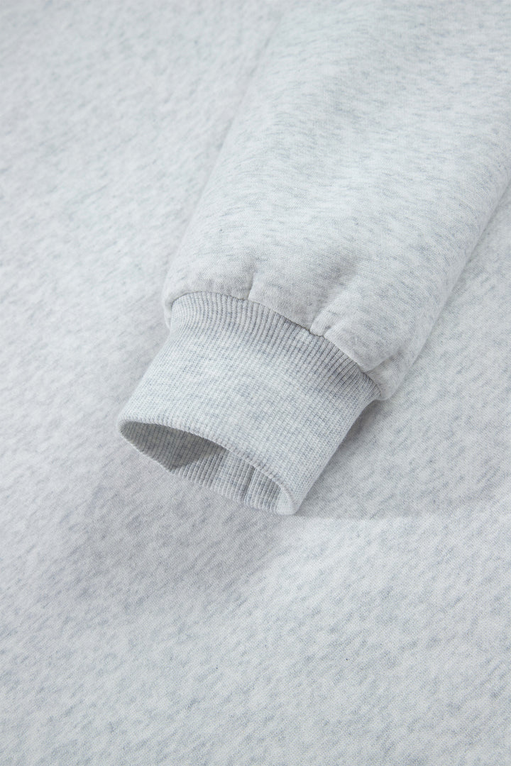 Light Grey GOD IS GOOD Appliqué Embroidery Mock Neck Pullover Sweatshirt