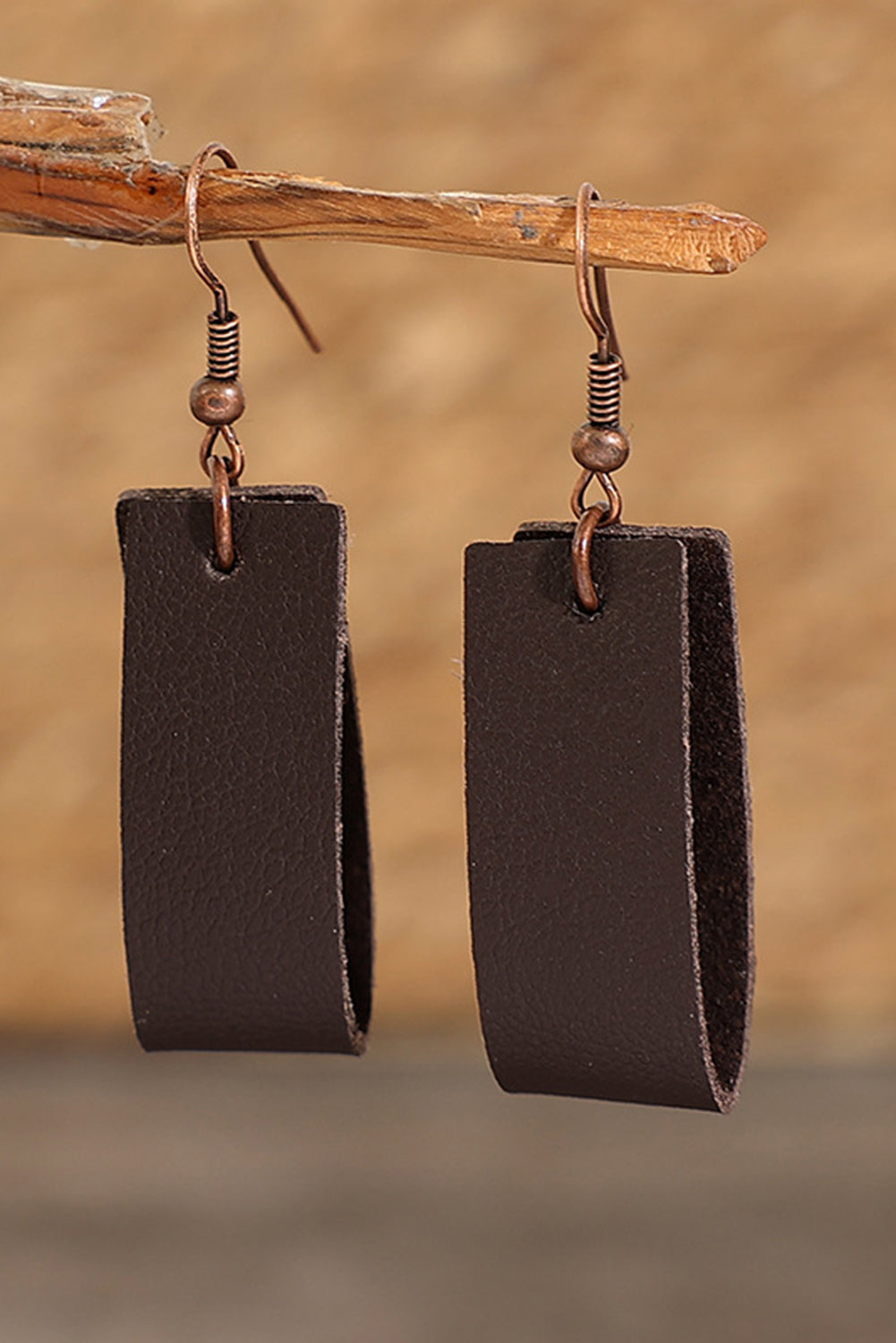 Boucles d'oreilles pendantes en cuir PU circulaire