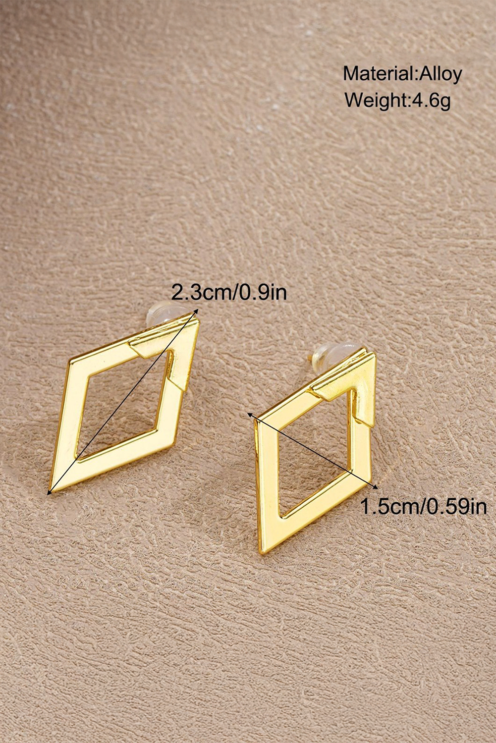 Rhombus Shape Plated Alloy Stud Earrings