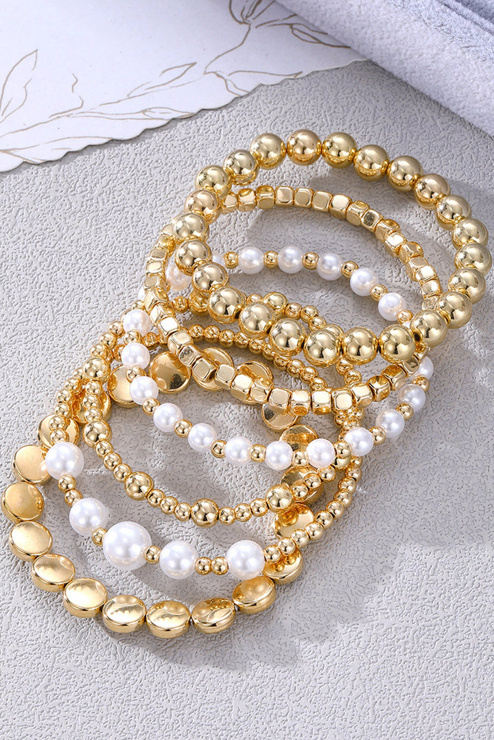 Bracelets élastiques multicouches en perles minimalistes