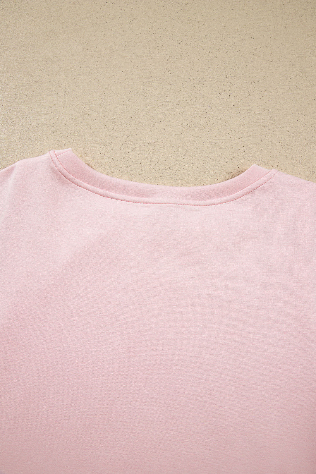 Pink Color Contrast Overlay Long Sleeve Top Drawstring Loose Pant Set