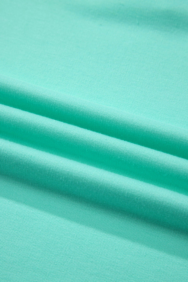 Mint Green V Neck Short Sleeve Top Drawstring Shorts 2pcs Set