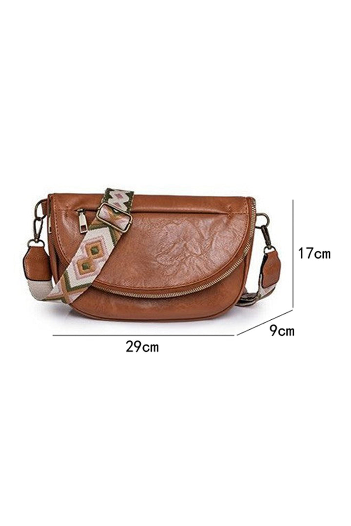 Ethnic Strap Vegan Leather Sling Bag
