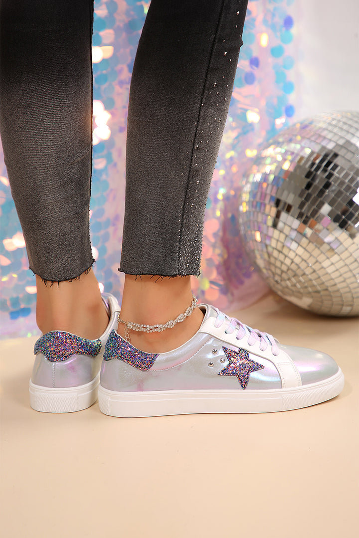 Star Pailletten Patchwork Criss Cross Freizeitschuhe