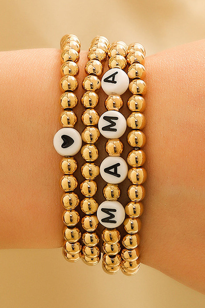 Ensemble de 4 bracelets MAMA Heart Bead
