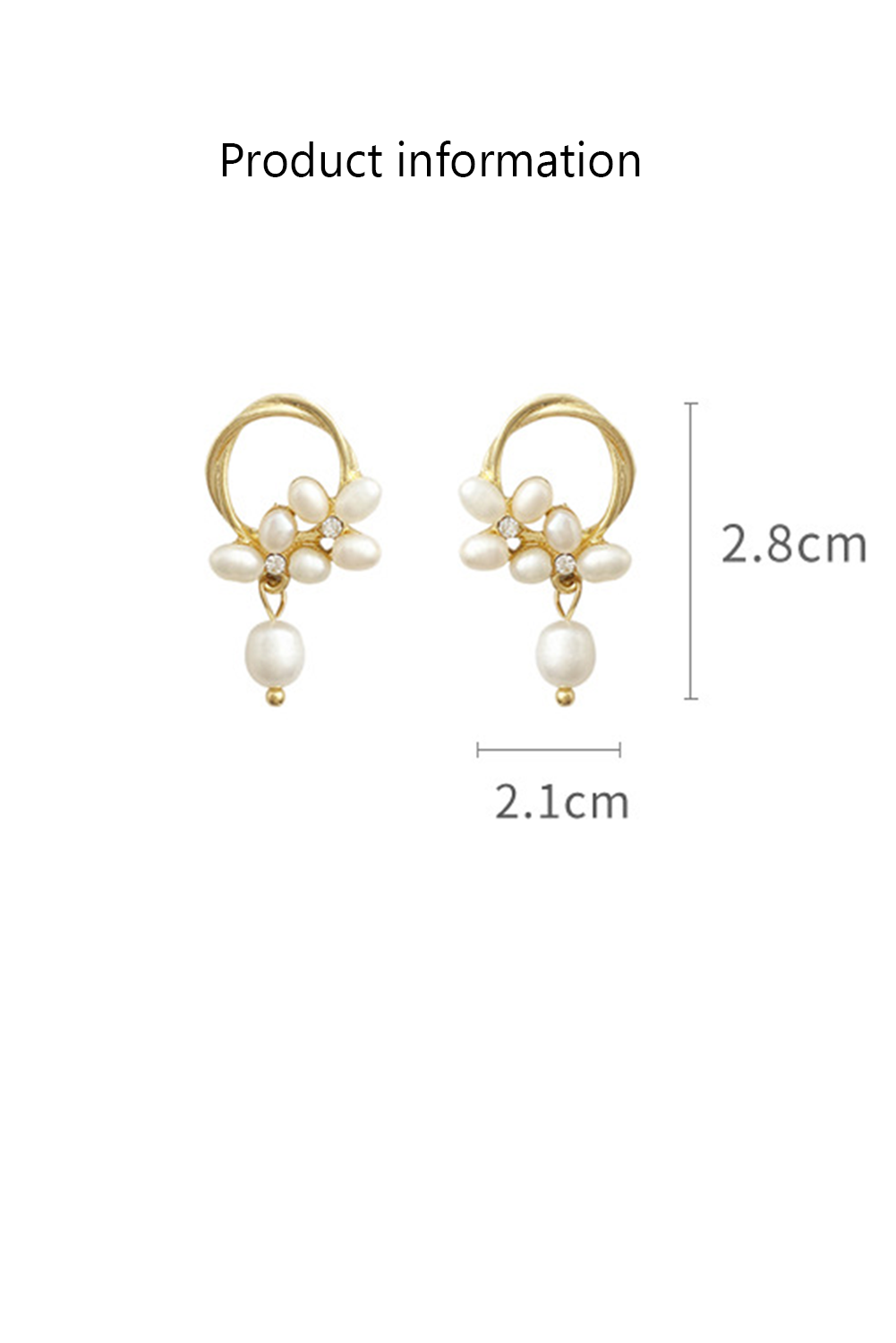 Plated Hoop Pearl Casual Wear Stud Earring
