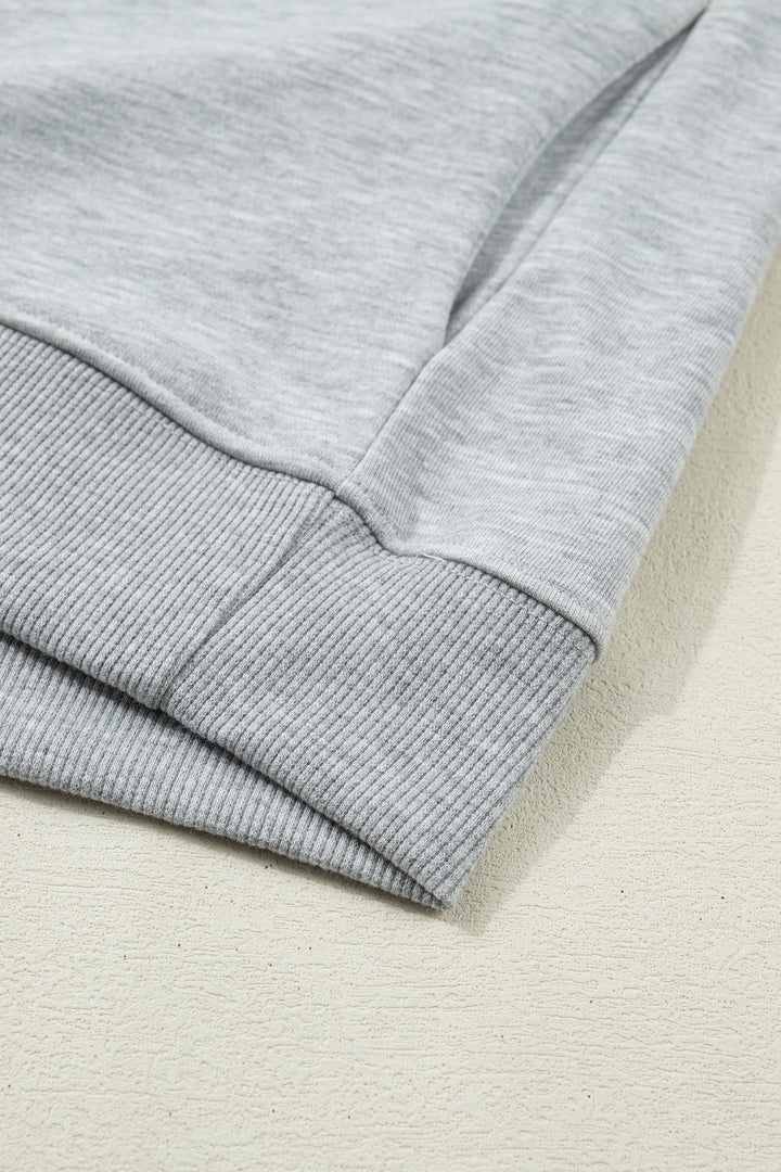 Light Grey Solid Color High Neck Cap Sleeve Loose Top