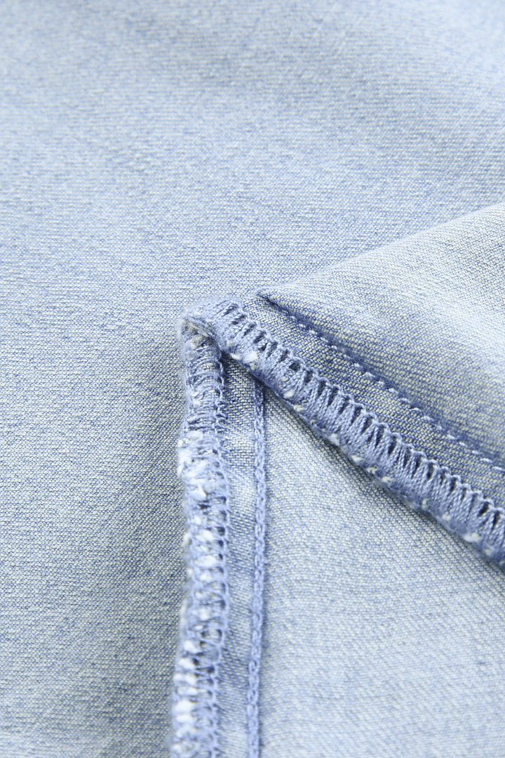 Sky Blue Multi Pocketed Y2K Street Fashion Shift Jeans