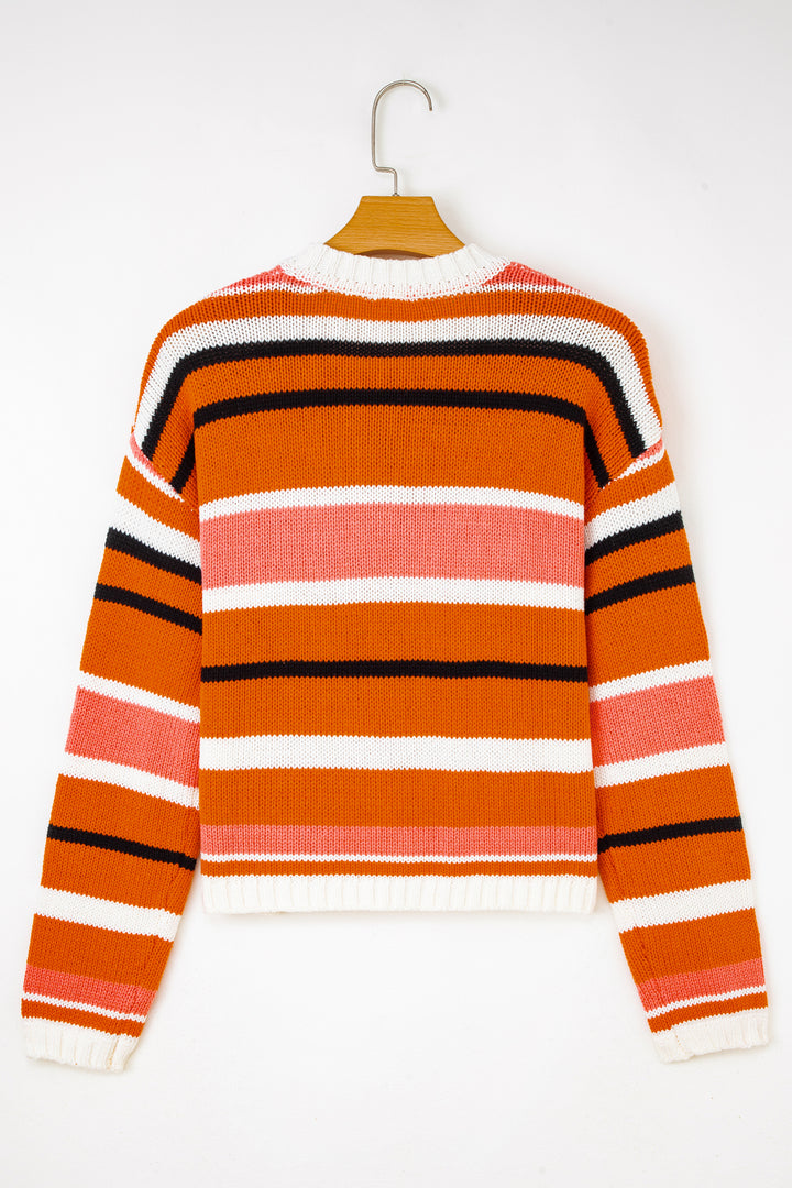 Drop Shoulder Cropped Pullover Sweater
