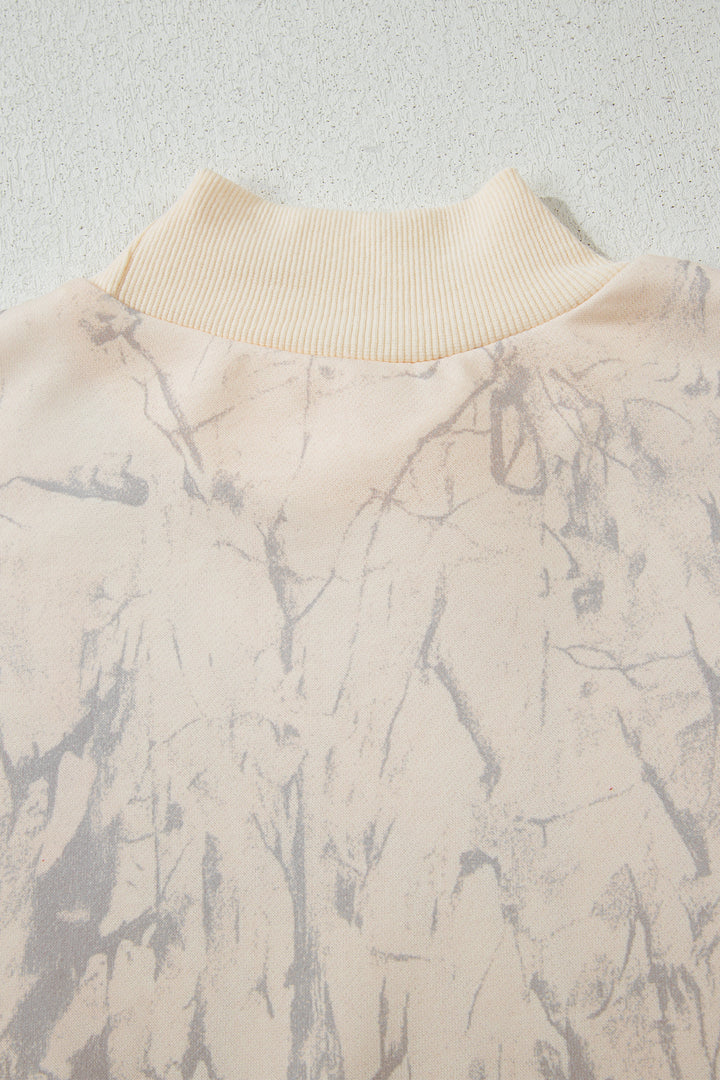 Camo Mock Neck Baggy Sweatshirt