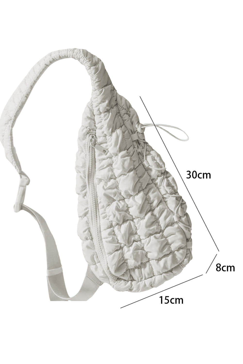 Marshmallow Quilted Drawstring Decor Sling Bag