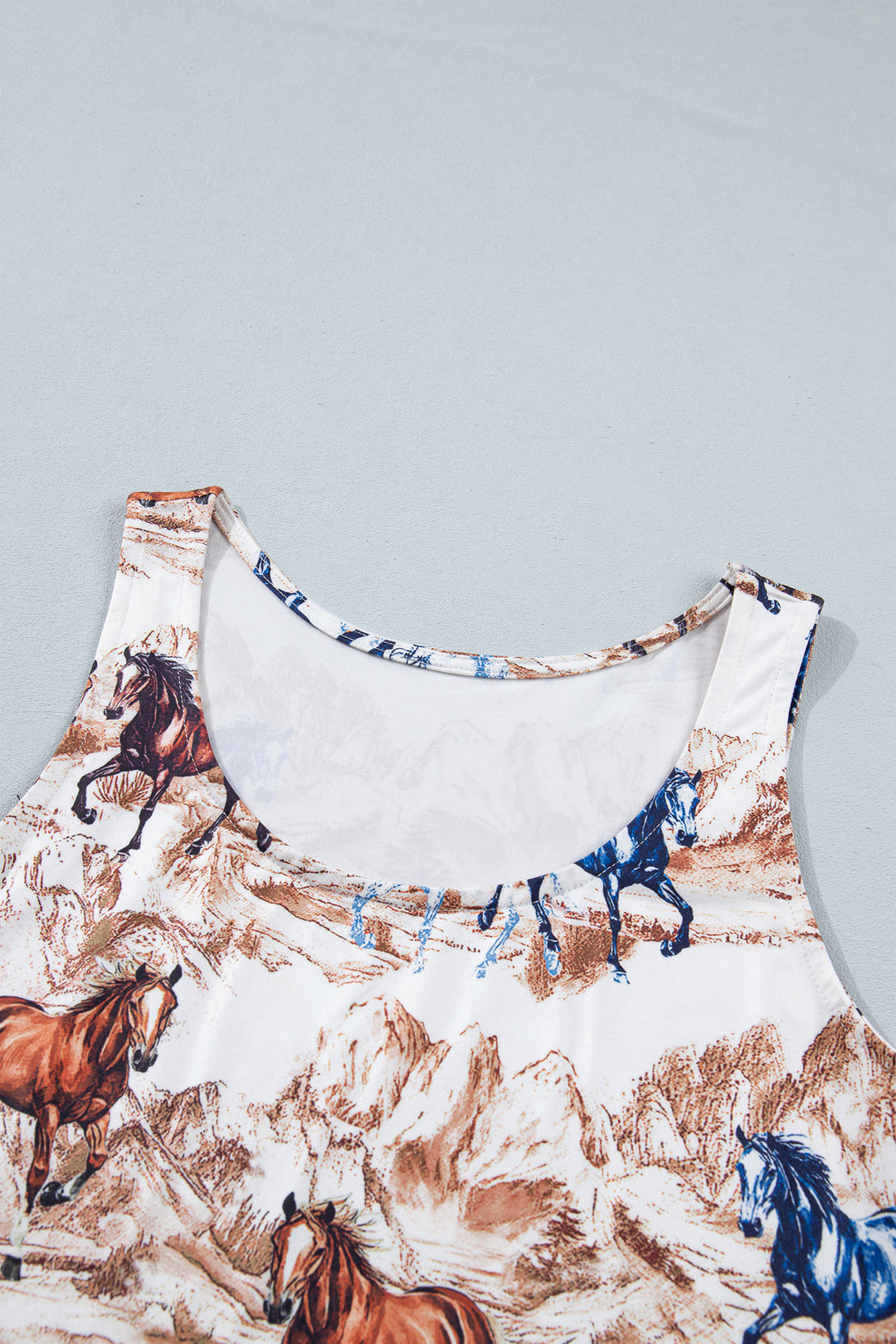 Brown Horse Hat Western Slim Tank Top