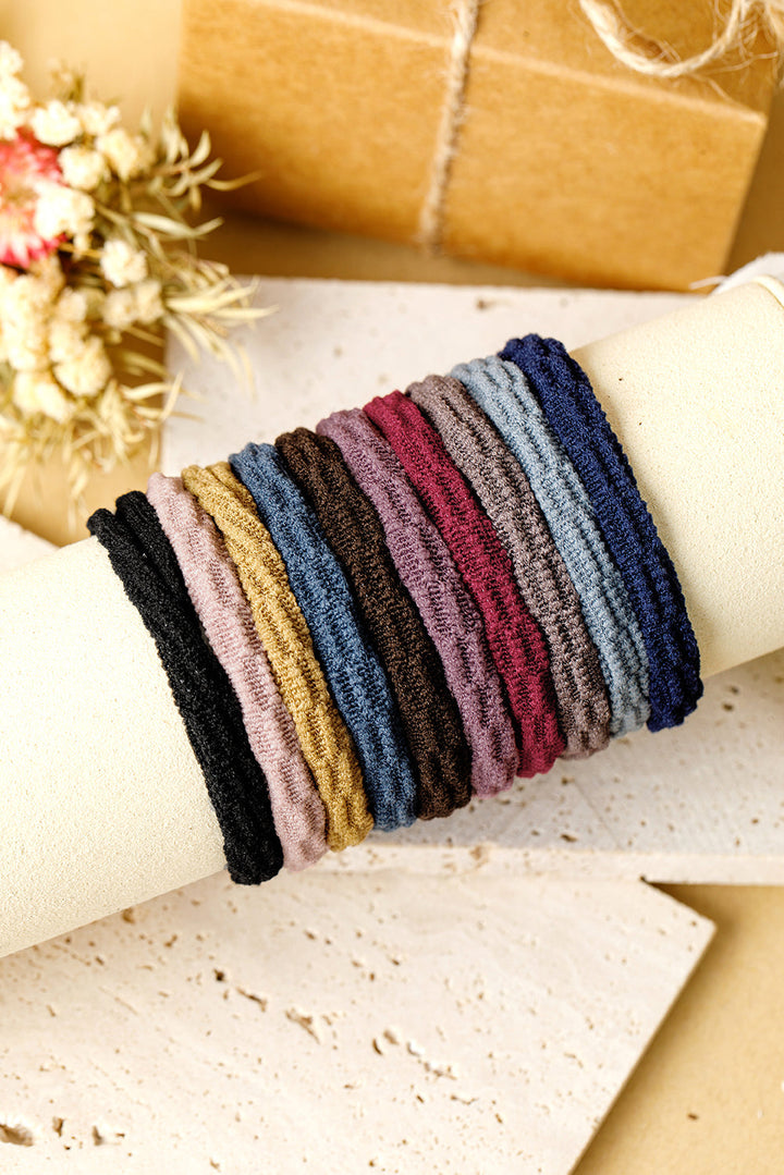 10pcs/pack Elastic Textured Hair Tie