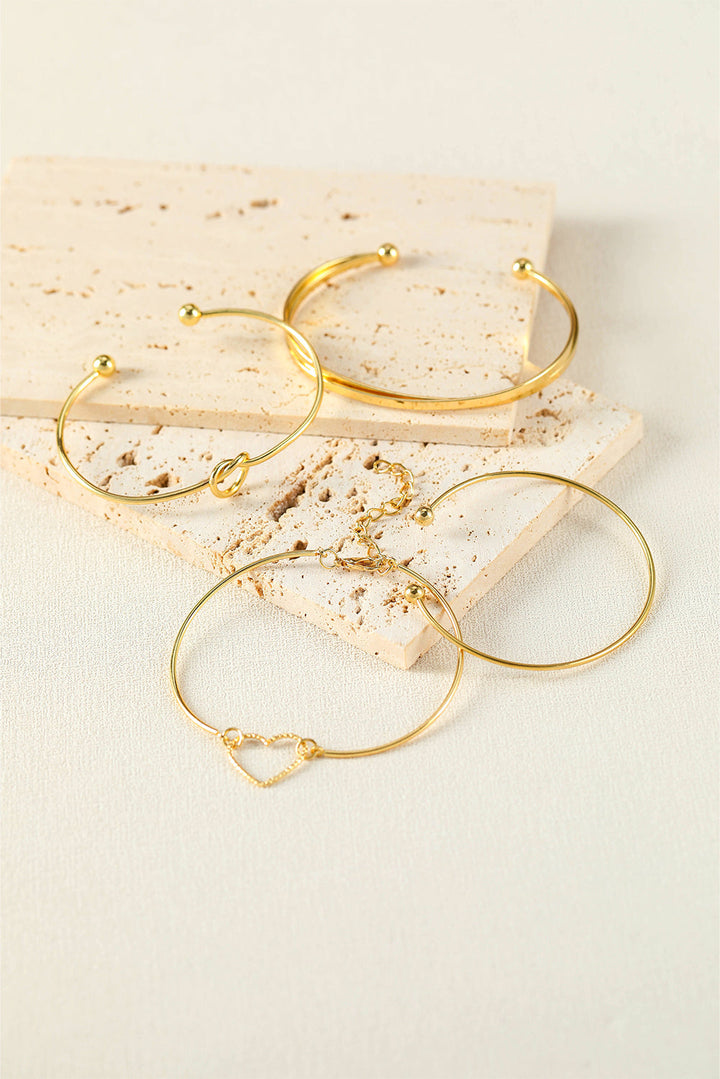 Love Geometric Cross Plated Bracelet 4-piece Set