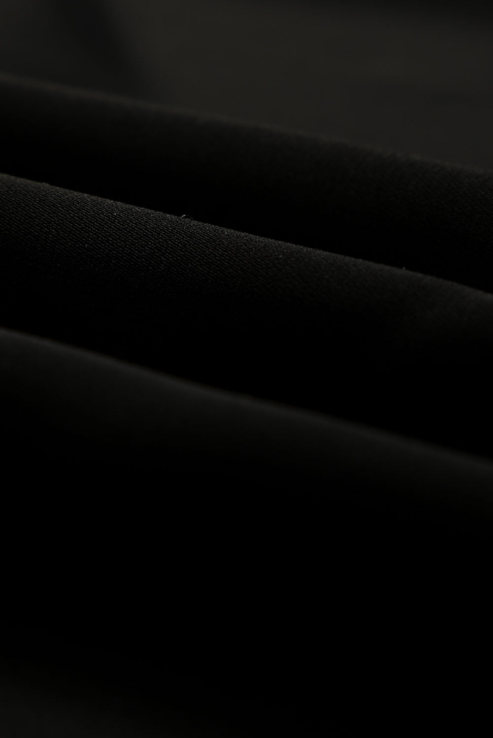 Black V Neck Long Puff Sleeve Top