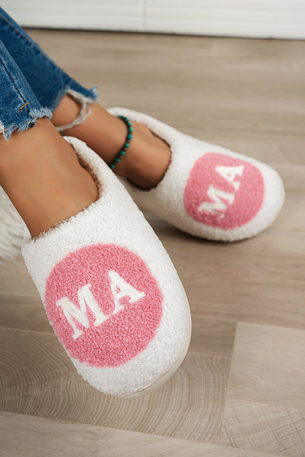 Chaussons douillets en peluche Kawaii MAMA