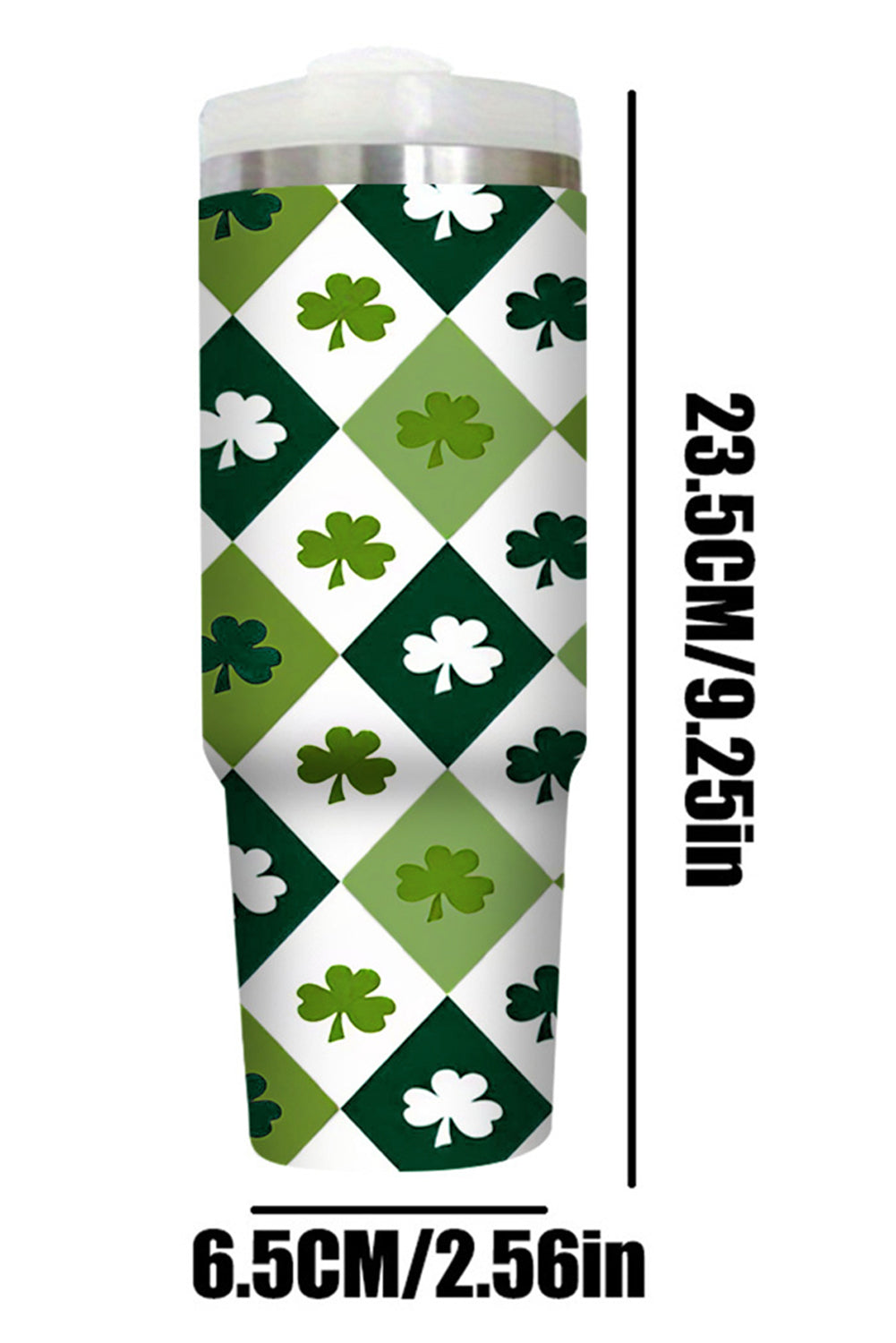 Grand gobelet en paille à imprimé à carreaux Clover sans anse 40 oz