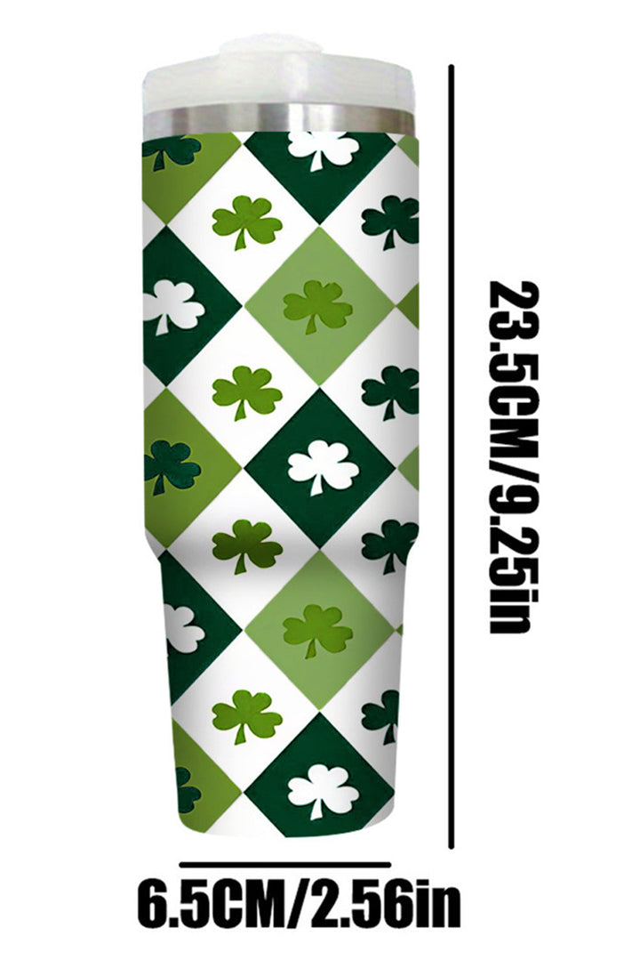 Grand gobelet en paille à imprimé à carreaux Clover sans anse 40 oz
