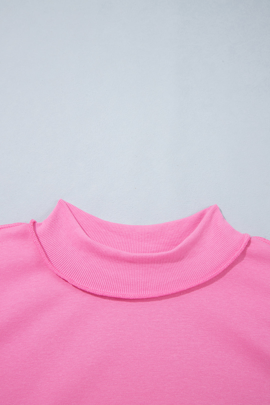 Bright Pink Exposed Seam Detail Reversible Double Wear Plus Size Sweatshirt