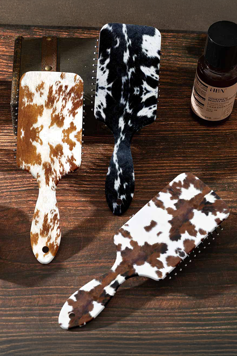 Cow Print Long Handle Air Cushion Comb