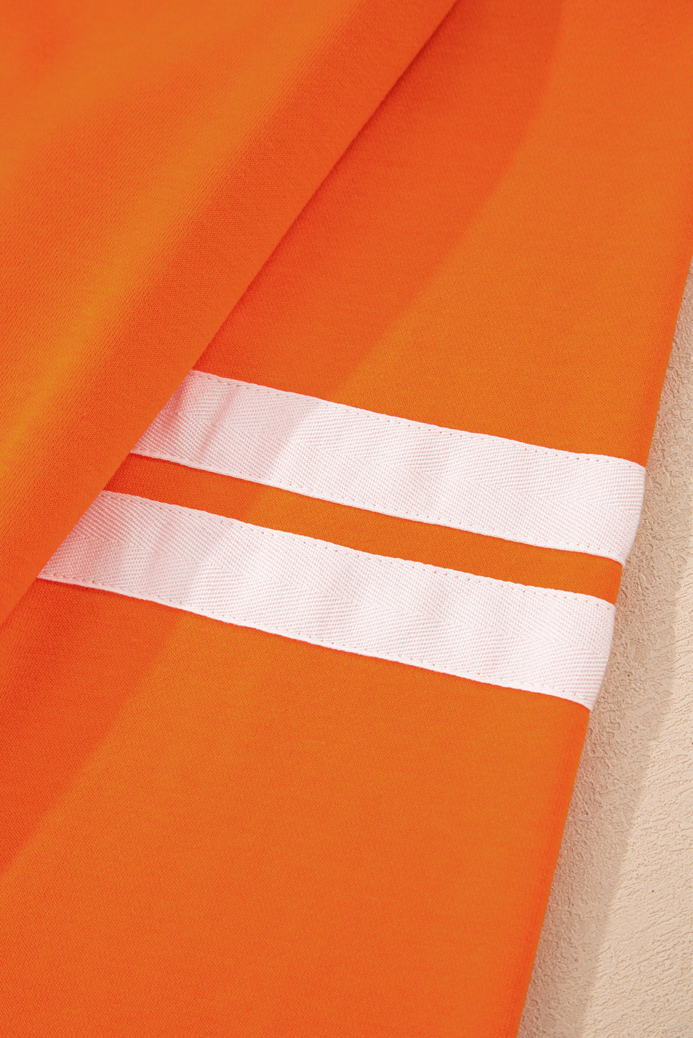 Orange Varsity Stripe Detail Pullover Mini Skort Set