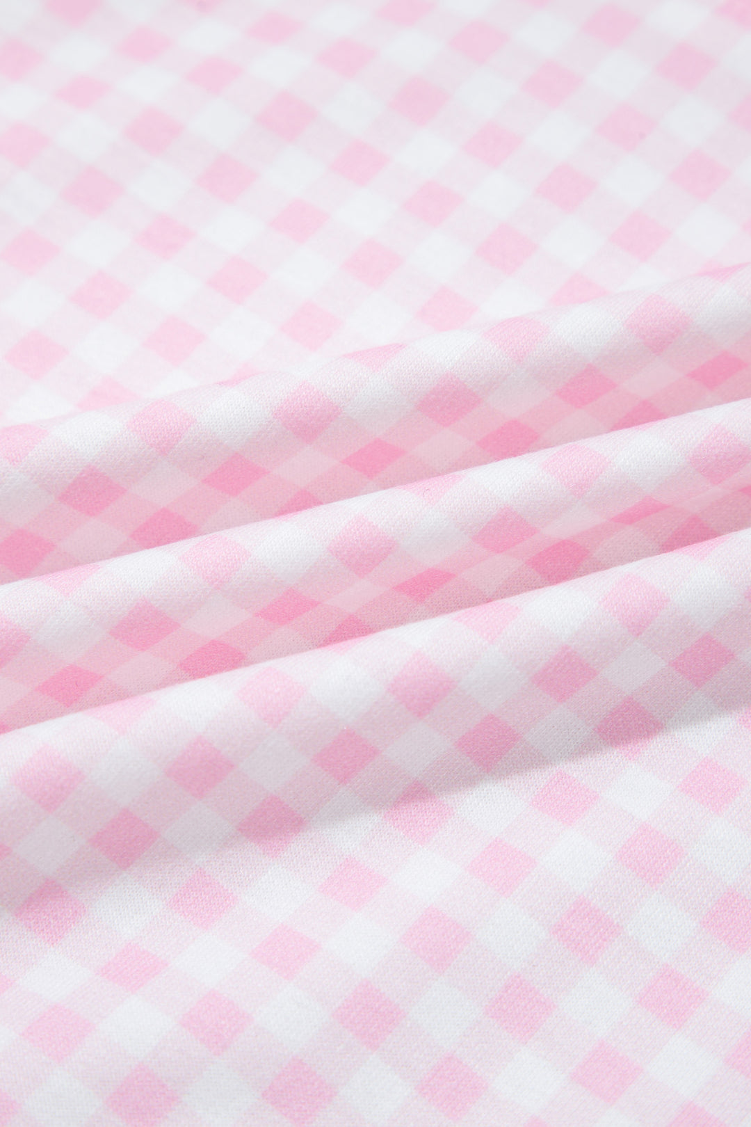 Pink Plaid Zip Neck Sleeveless Top Elastic Waist Shorts Casual Two Piece Short Set