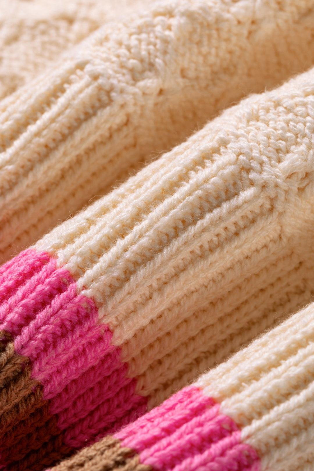 Pink Stripe Striped Colorblock Sweater