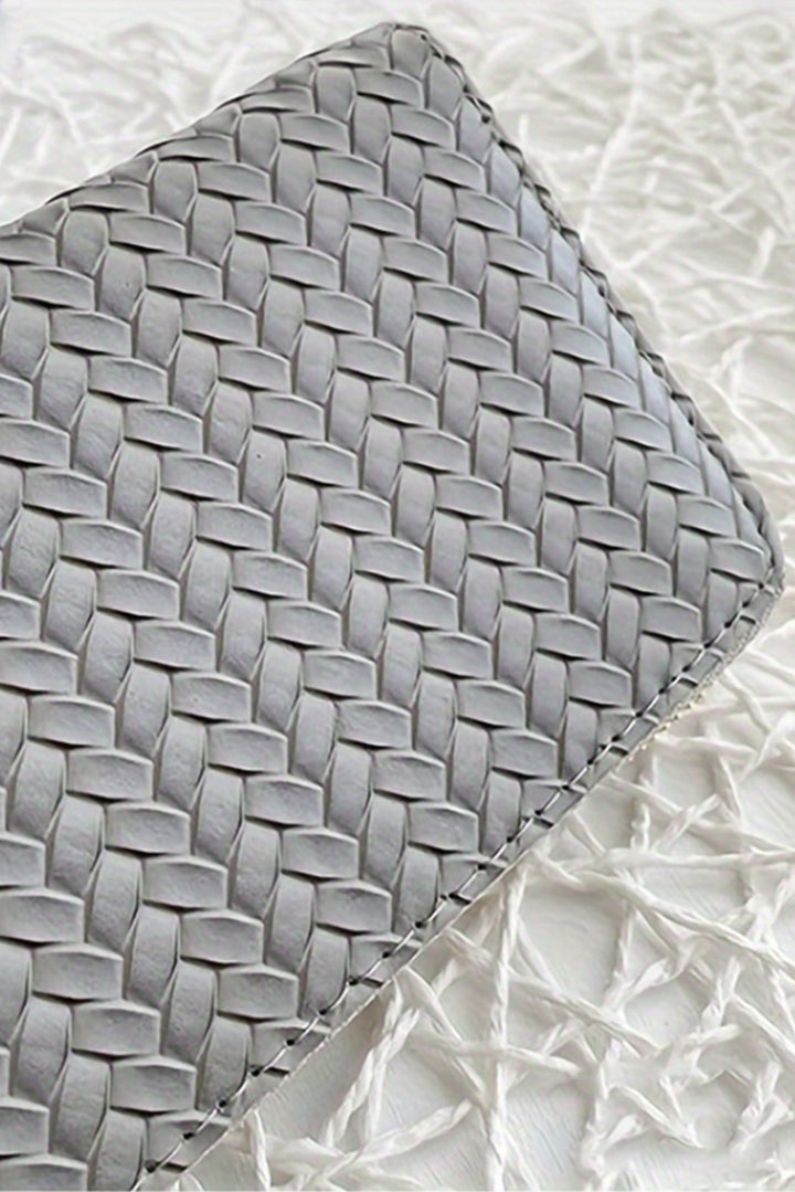 Woven Textured Zip Around Long Wallet