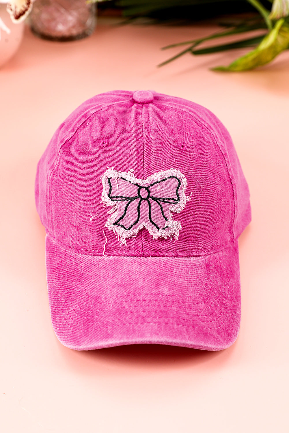 Verstellbare Baseballkappe mit Schleifenknoten und Patchwork-Muster