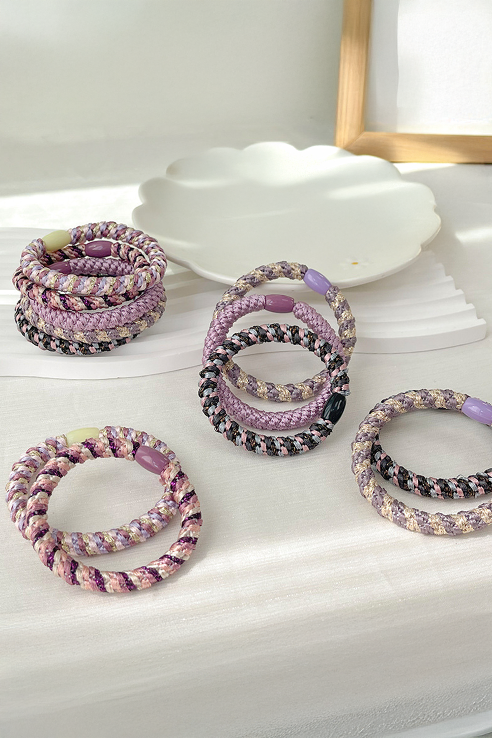 Lot de 15 élastiques tressés pour cheveux