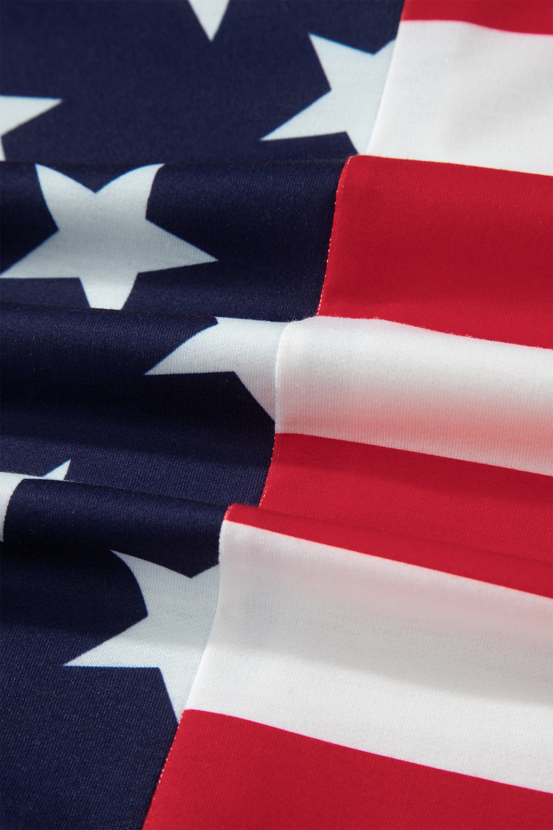 Multicolour Stars Stripes American Flag Zipped Collar Oversized Sweatshirt