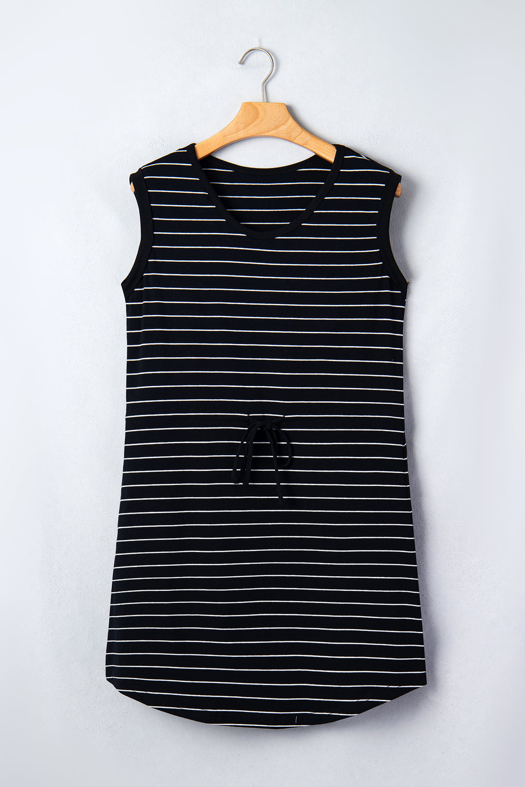 Drawstring Tunic Tank Mini Dress with Pockets