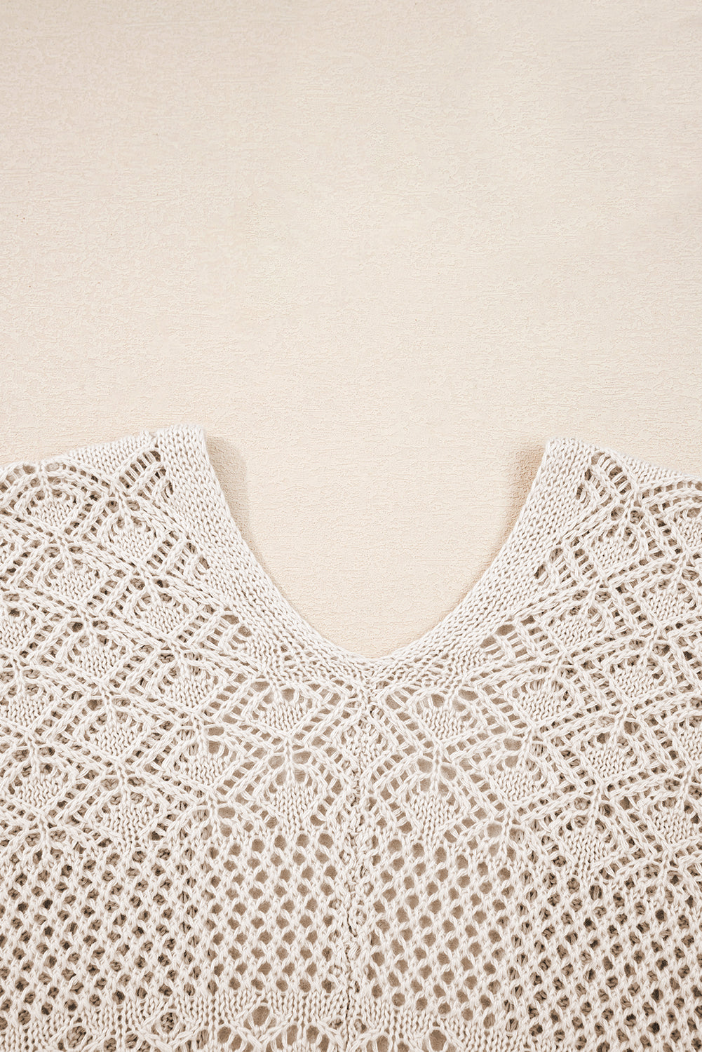 Mix Pattern Hollowed Knit Open Front Cardigan
