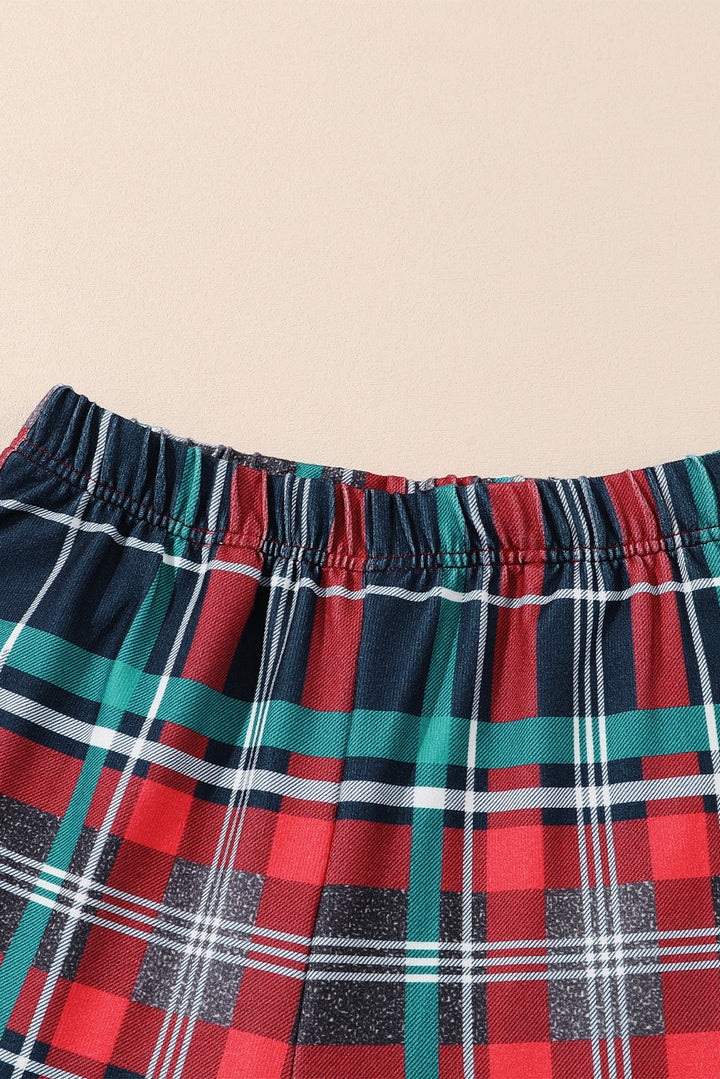 all is bright graphic christmas plaid pajamas set