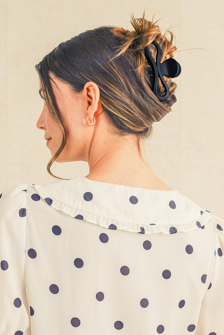 Minimalist Wave Shape Matte Hair Claw Clip