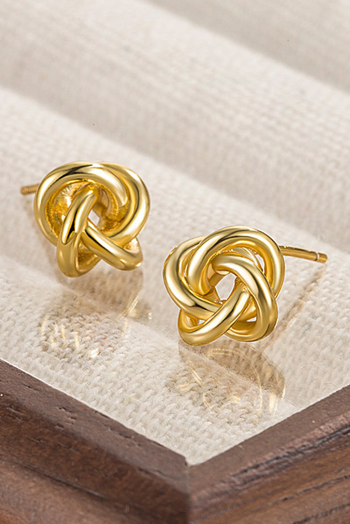 Minimalism Knotted Plated Stud Earrings