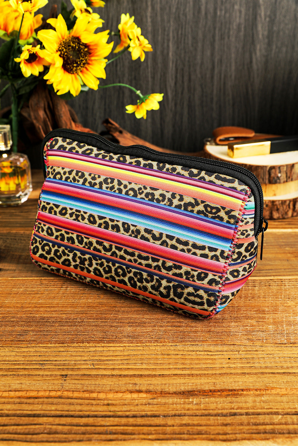 Trousse de maquillage léopard Serape 14 x 19 cm