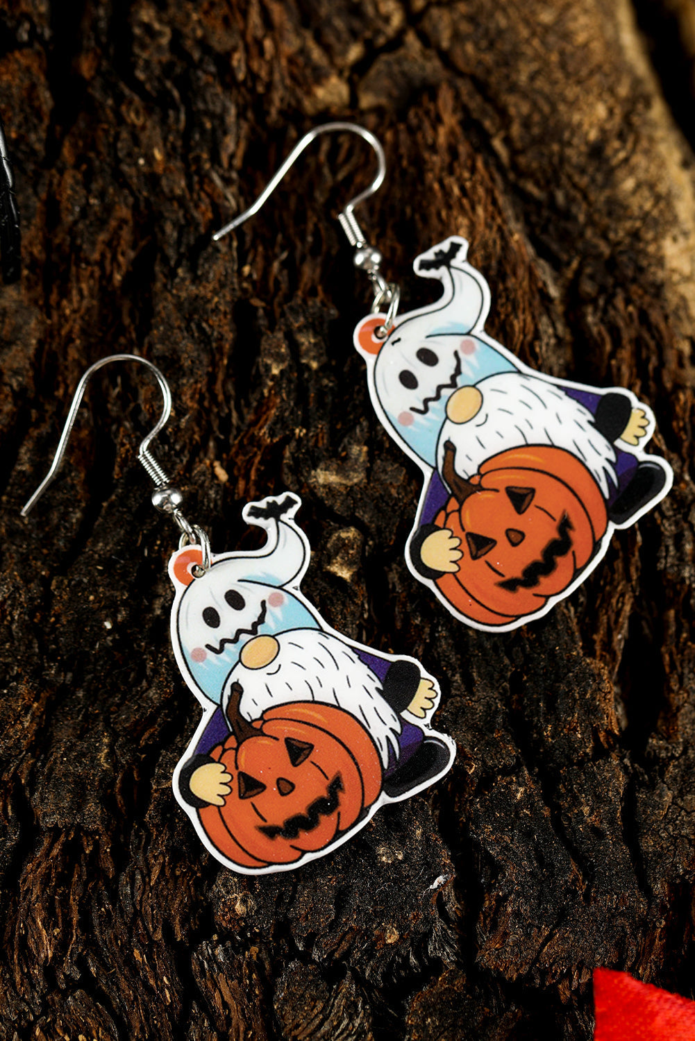 Dwarf Pumpkin Face Halloween Hook Earrings