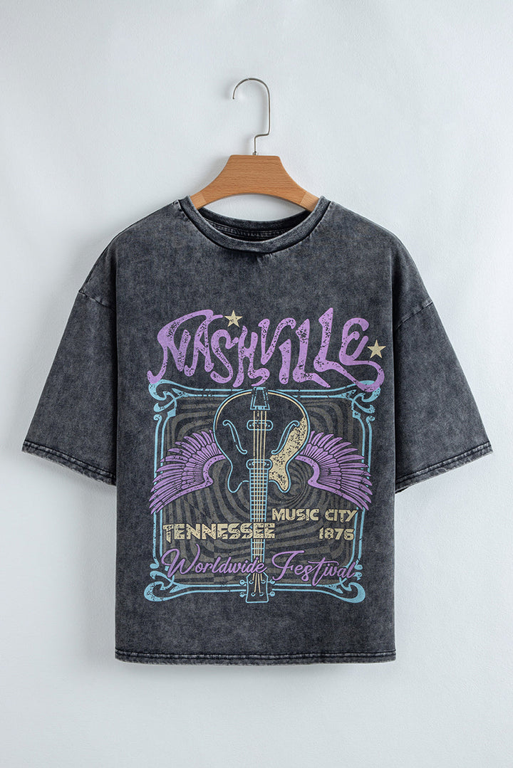 nashville tennessee graphic mineral washed vintage tee