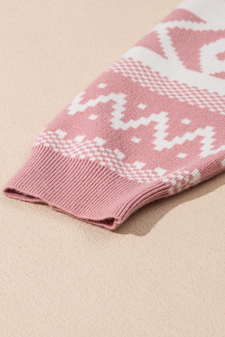 Abstract Print Pullover Sweater
