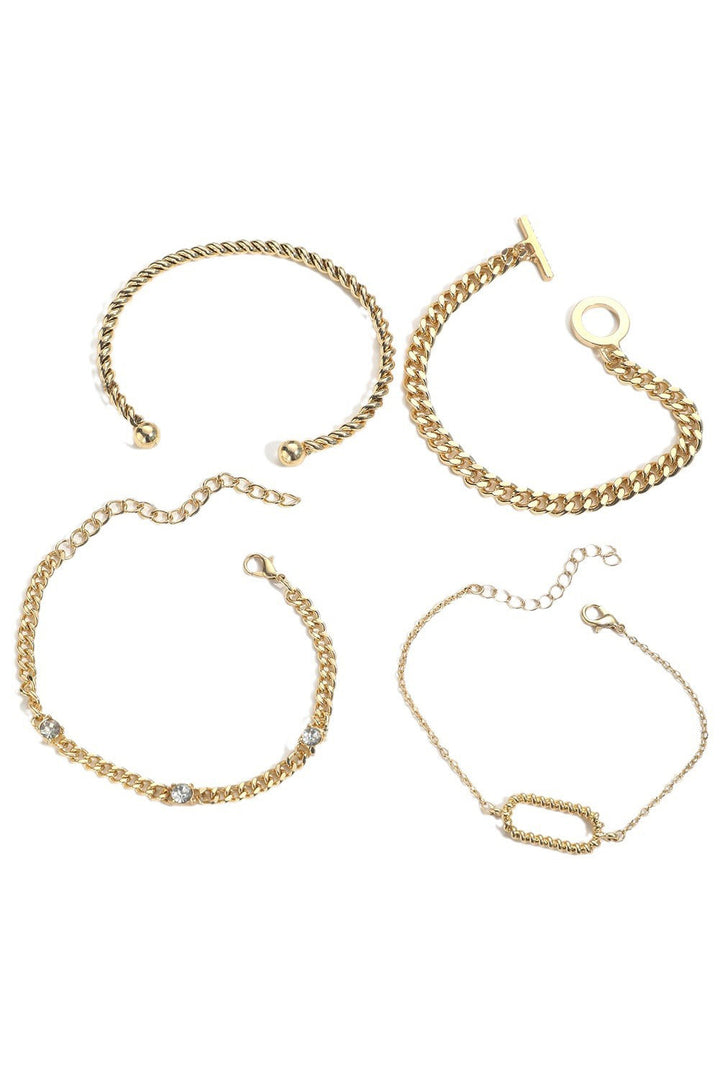 Bracelets à chaîne réglables torsadés avec décor en strass