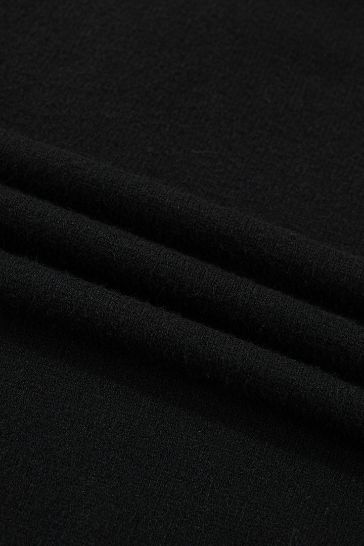 Black Heart Detail Contrast Cuffs Baggy Sweater