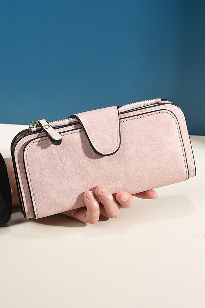 Portefeuille long multifonction en cuir PU
