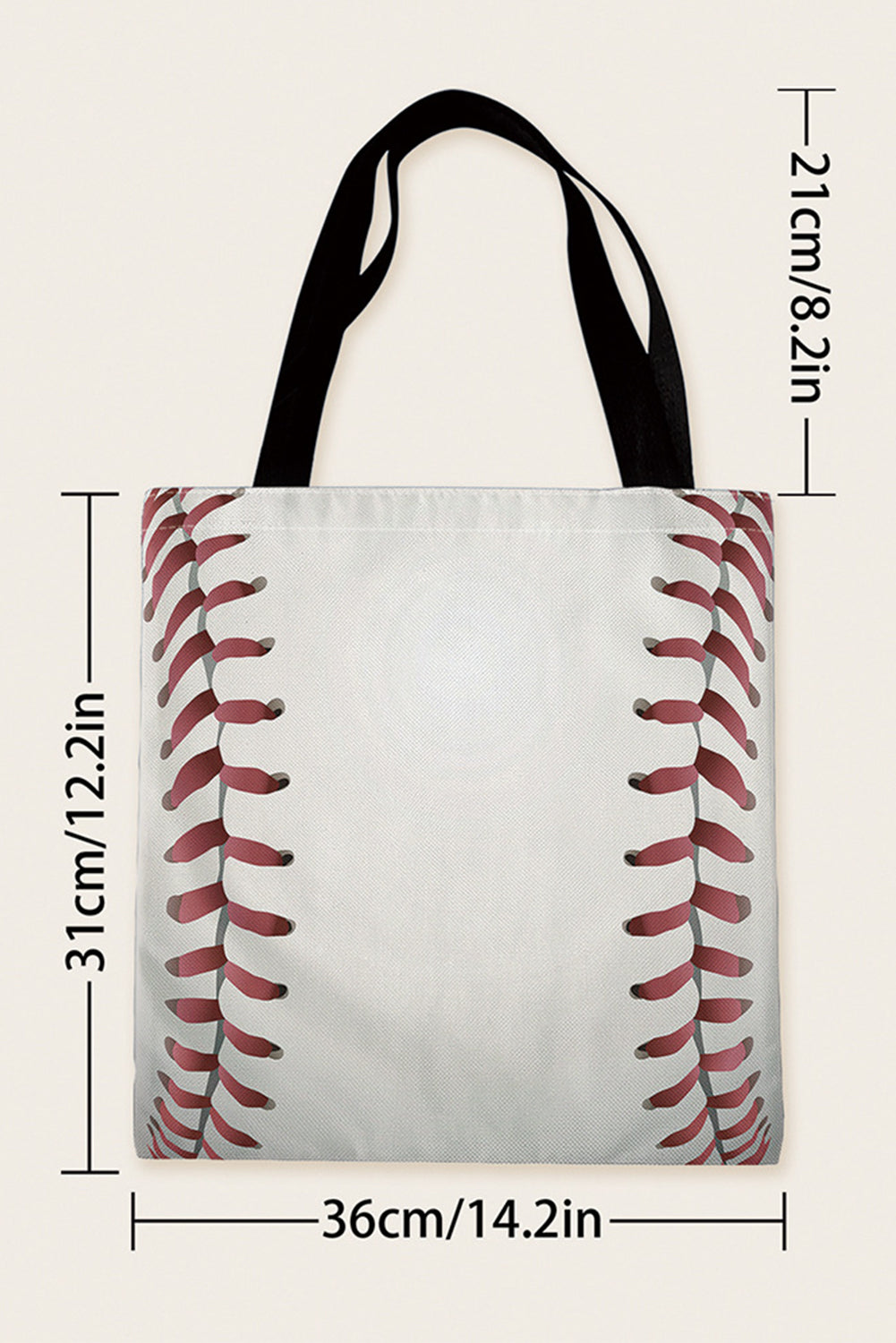 Sac fourre-tout en toile à imprimé baseball
