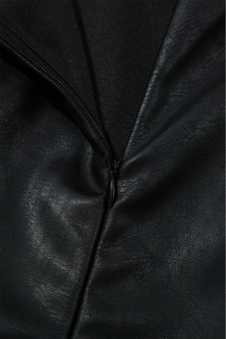 Vegan Leather Sleeveless Mini Dress